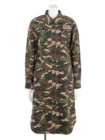 ミリタリー ロング シャツ ワンピース/迷彩