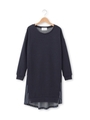 裏起毛バックストライプワンピース/グレー(512)