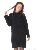 ・フェザーニットハイネックIラインワンピース/Camel