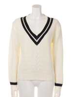 【ANAP】ラインVネックニットトップス/GRY