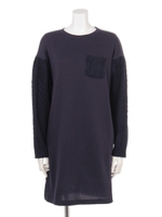 【chille anap】袖ケーブルニットワンピース/NVY