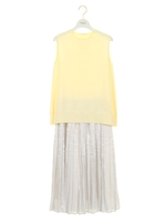 【emmi atelier】ニットプリーツセットワンピース/YEL