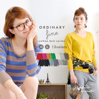 オーディナリーfine コットンニット セーター［クルーネック］