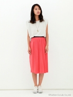カットソー巻きプリーツスカート/ORG