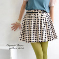 スクエアドットギャザースカート