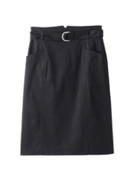 ベルトつきハイウエストタイトスカート/ピンク系(075)