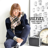 ミリタリーパネルケーブルエルボーパッチニットセーター