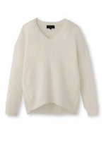 モヘヤ混Vネックドロップショルダーニット/ライトベージュ(051)