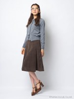 【andGIRL掲載】　ミモレ丈スカート/ボルドー
