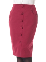クルミボタンタイトスカート/ボルド