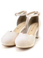 セパレートスカラップパンプス/アイボリー