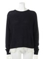 ニット×レースＴＯＰS/ネイビー