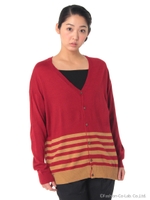 【OUTLET】ボーダーカーディガン/レッド