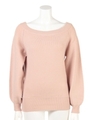 WIDEデコルテknit TOP/ベージュ