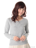 アーガイルバックリボンニットプルオーバー/ベビーピンク