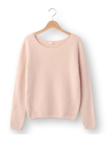 カシミヤラウンドネックニットプルオーバー/ベビーピンク(071)