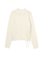 サイドスピンドルニットTOP/WHITE