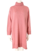 タートルネックニットワンピース/ピンク