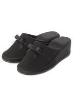 トート付きヒールスリッパ/ブラック(019)