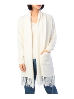 フリンジロングニットカーディガン/グレー(012)