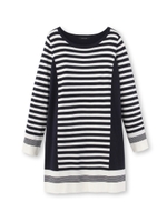 マルチボーダー切り替えチュニック/ネイビー(093)