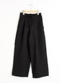 編み上げワイドパンツ/ブラック