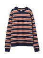 TRI-COLOR STRIPE SWEAT ZIP TOP/グリーン