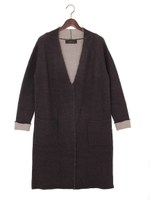 ★JOC セッケツ V ラップ ロング カーディガン　/　コーディガン/DK.GRAY