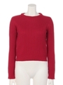 ショートリブニットTOPS/レッド