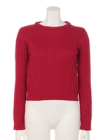 ショートリブニットTOPS/レッド