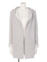 ダブルカラーコーディガン/ライトグレー