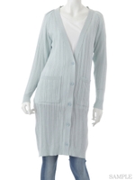 ワイドリブロングカーディガン/グレー