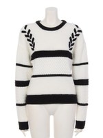 SHOULDER LACE UP KNIT/ホワイト