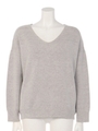 【Aunt Marie's】V neckストレッチブークレニット/GRY
