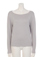 シンプルニットトップス/オレンジ