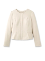 ストレッチノーカラージャケット/ブルー系(094)