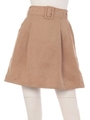 ベルト付スウェードスカート/ベージュ