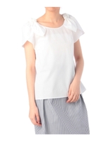 リボンつきチューリップスリーブブラウス/オフホワイト(003)