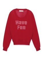 ロゴニットVネックトップス/CML