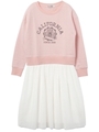 COLLEGE 2SET SWEAT TULLE DRESS/PINK