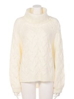 【AUNT MARIE'S】ケーブル編みオフタートル/NAT