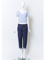 【Bonica Studio】ショルダーシースルーカシュクールトップス/ラベンダー