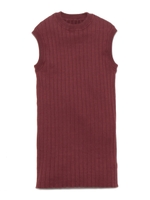 ウォッシャブルワイドリブノースリーブトップス/WINE