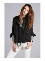 スタンドカラー比翼ジップブルゾン/ブラック(019)