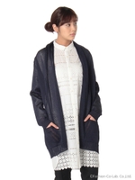 ストローヤーンロングカーディガン/ネイビー