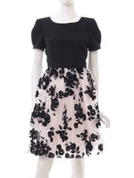 チュールローズフロッキーワンピース/ピンク