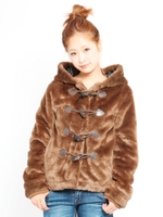FAUX FUR DUFFLE COAT/ブラウン