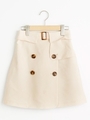 Jトレンチ風台形スカート/ベージュ