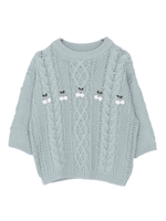 ぽんぽんcherryニット/オフホワイト