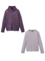 タートルネック+カットソー/ブラック(419)